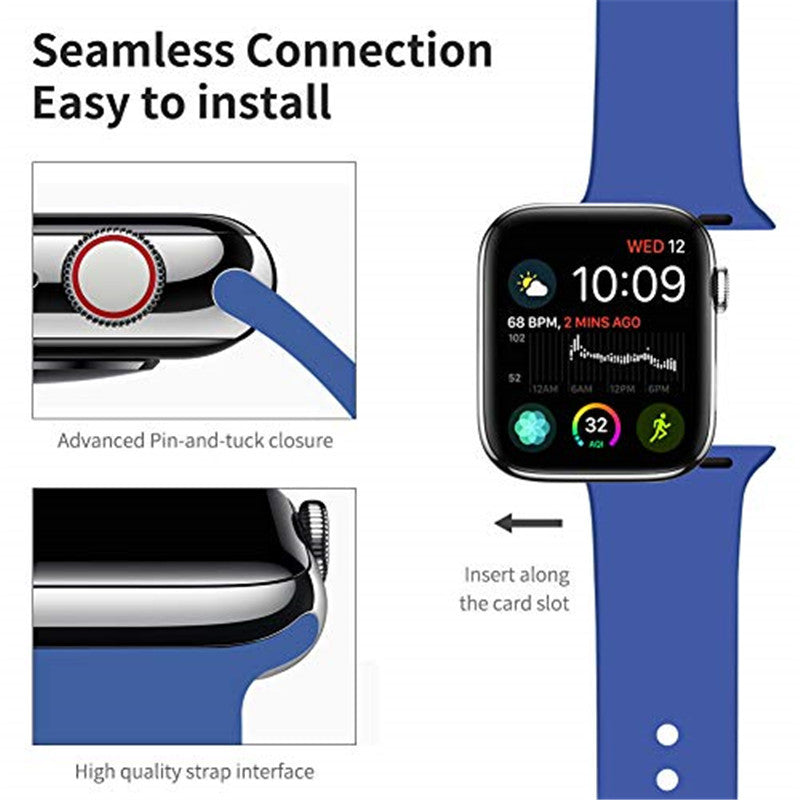 Bracelet de rechange en silicone souple pour Apple Watch iWatch Bracelet de rechange en silicone souple pour Apple Watch iWatch